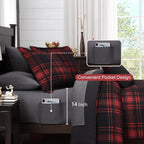 Amberspace Plaid Design Bed in a Bag Comforter Set with Sheets