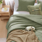 Amberspace Prewashed fabric 7-piece Bed in a Bag Comforter Set with Sheets