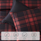 Amberspace Plaid Design Bed in a Bag Comforter Set with Sheets