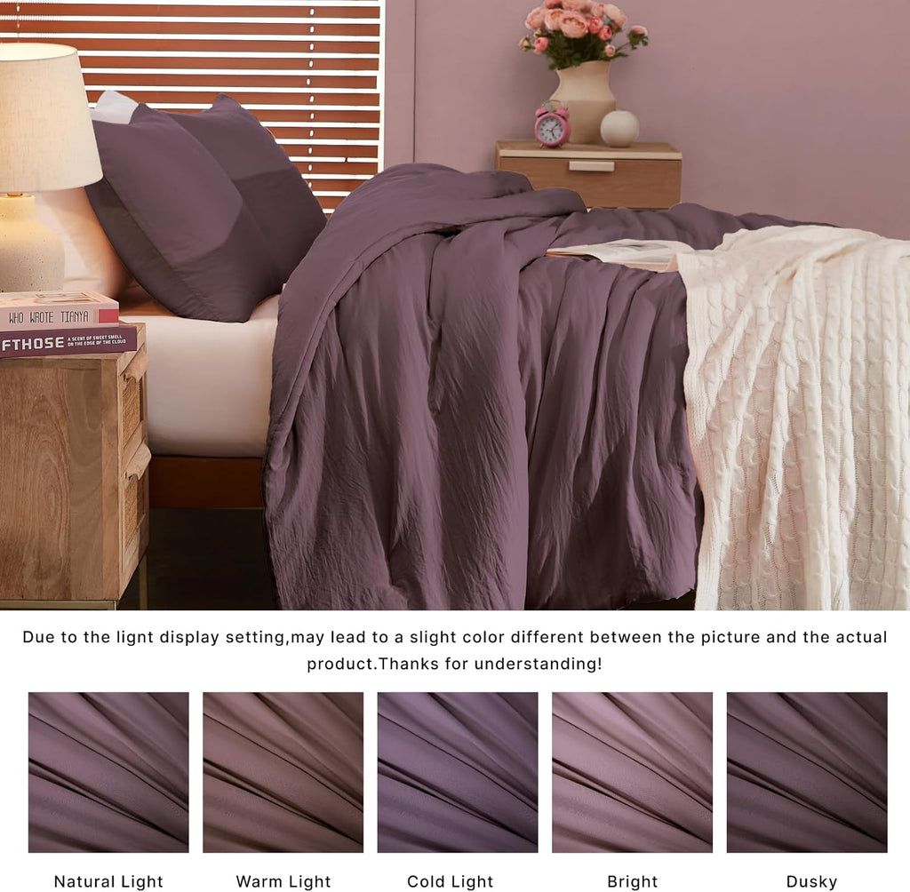 Amberspace Prewashed fabric 2/3-piece Bed in a Bag Comforter Set with Sheets