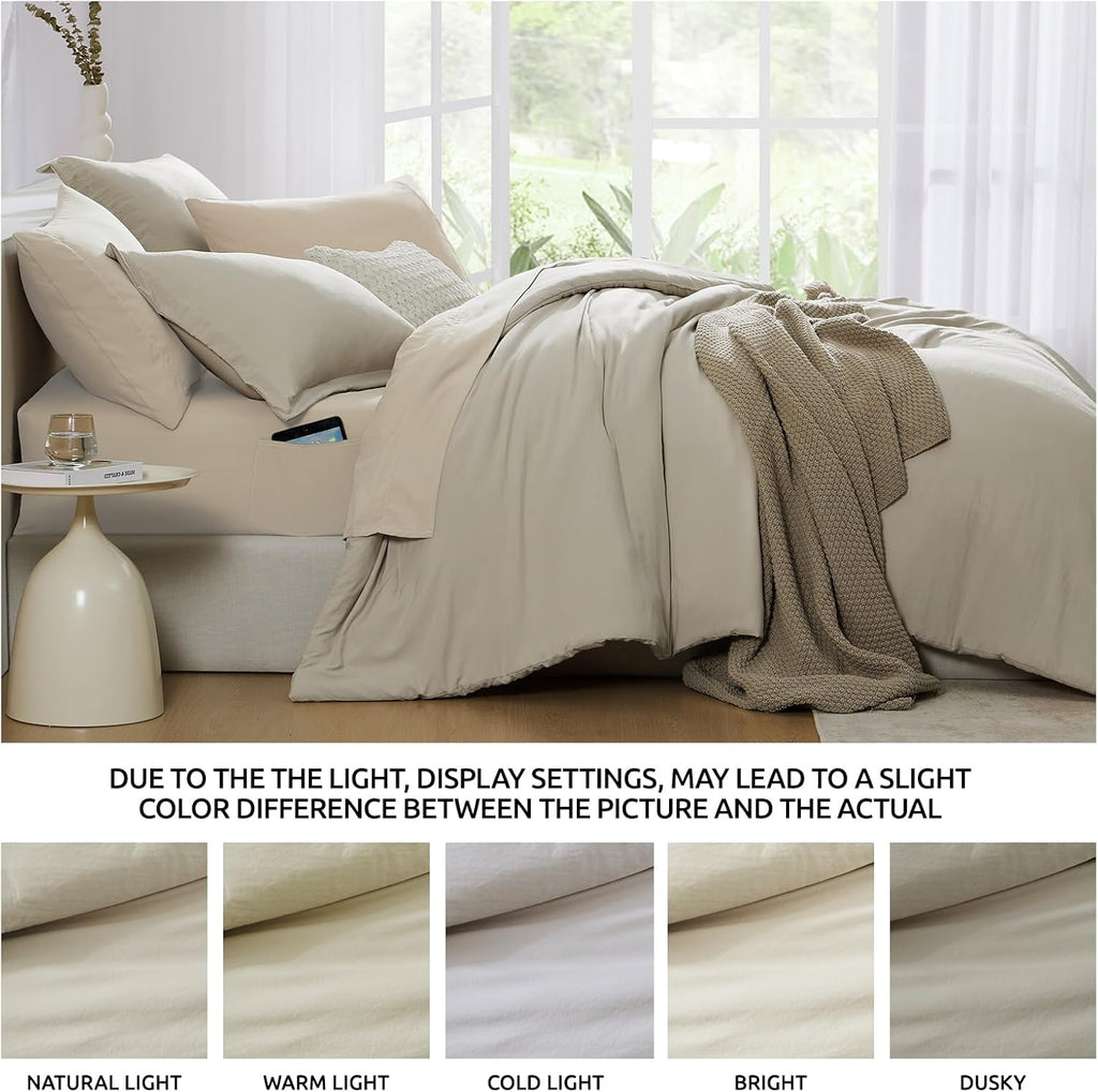 Amberspace Prewashed fabric 7-piece Bed in a Bag Comforter Set with Sheets