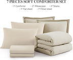 Amberspace Prewashed fabric 7-piece Bed in a Bag Comforter Set with Sheets