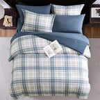 Amberspace Plaid Design Bed in a Bag Comforter Set with Sheets