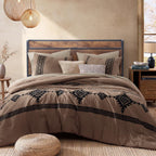 Amberspace Embroidery 7-piece Bed in a Bag Full Comforter Set with Sheets