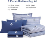 Amberspace Plaid Design Bed in a Bag Comforter Set with Sheets