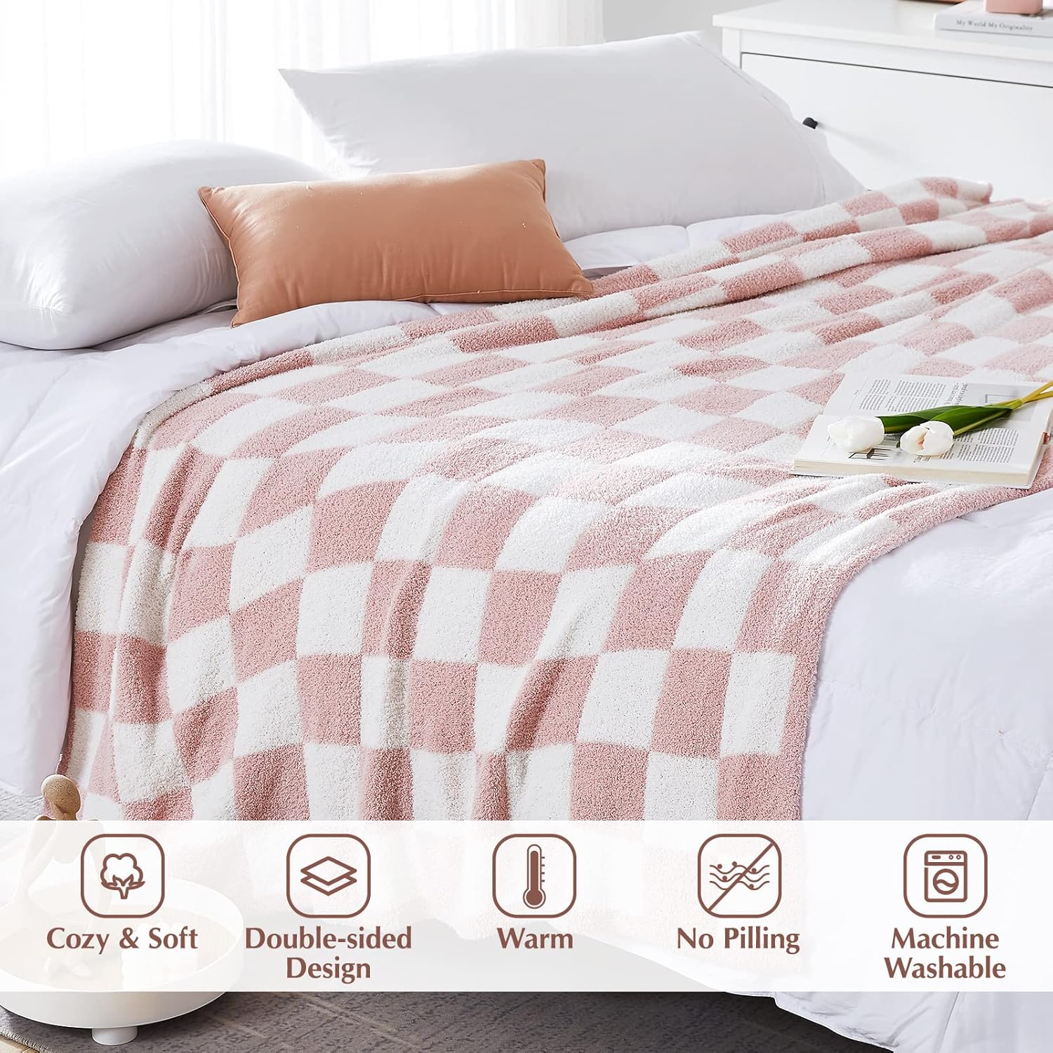 Amberspace Checkered Knit Throw