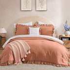 Amberspace Ruffle Design 7-piece Bed in a Bag Comforter Set with Sheets