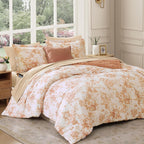 Amberspace Botanical Flowers Design 7-piece Bed in a Bag Comforter Set with Sheets