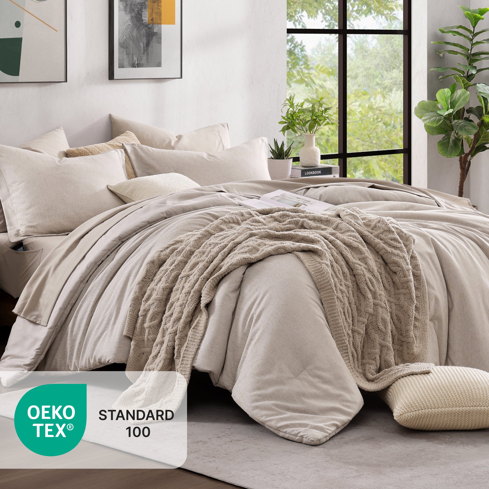 Amberspace Cationic Dyeing 7-piece Bed in a Bag Comforter Set with Sheets