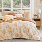Amberspace Botanical Flowers Design 7-piece Bed in a Bag Comforter Set with Sheets