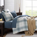 Amberspace Plaid Design Bed in a Bag Comforter Set with Sheets