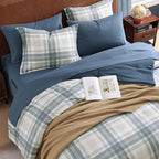Amberspace Plaid Design Bed in a Bag Comforter Set with Sheets