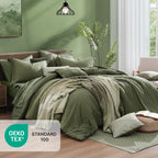 Amberspace Cationic Dyeing 7-piece Bed in a Bag Comforter Set with Sheets