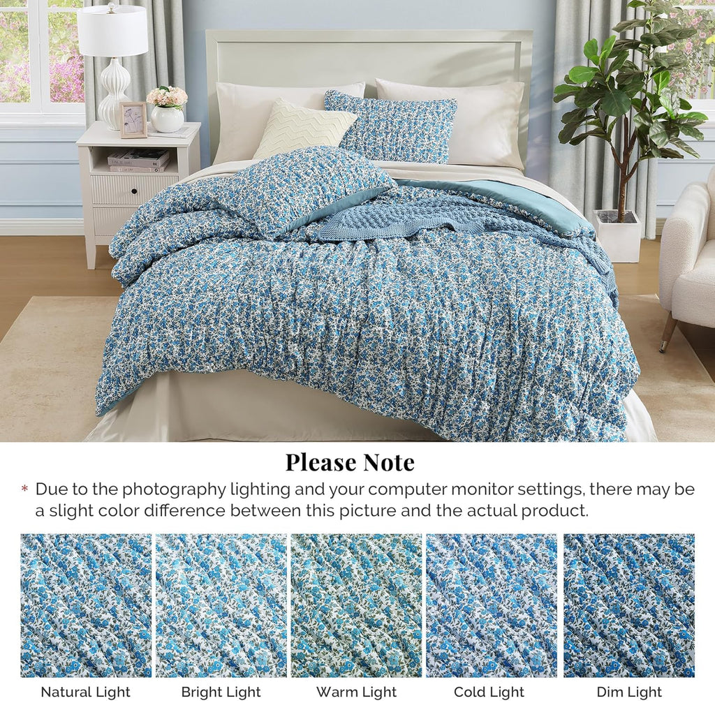 Amberspace Puff 7-piece Bed in a Bag Comforter Set with Sheets