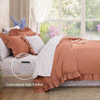 Amberspace Ruffle Design 7-piece Bed in a Bag Comforter Set with Sheets