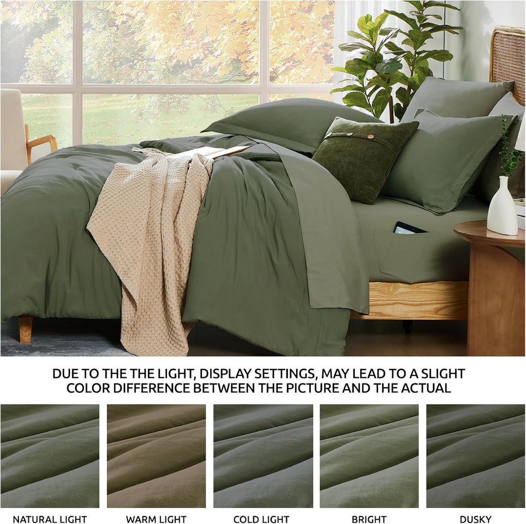 Amberspace Prewashed fabric 7-piece Bed in a Bag Comforter Set with Sheets