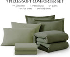 Amberspace Prewashed fabric 7-piece Bed in a Bag Comforter Set with Sheets