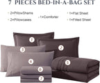 Amberspace 7-Piece Bed in a Bag Comforter Set with Sheets