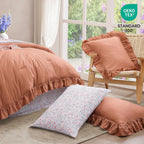 Amberspace Ruffle Design 7-piece Bed in a Bag Comforter Set with Sheets