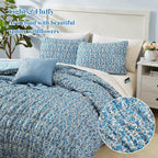 Amberspace Puff 7-piece Bed in a Bag Comforter Set with Sheets