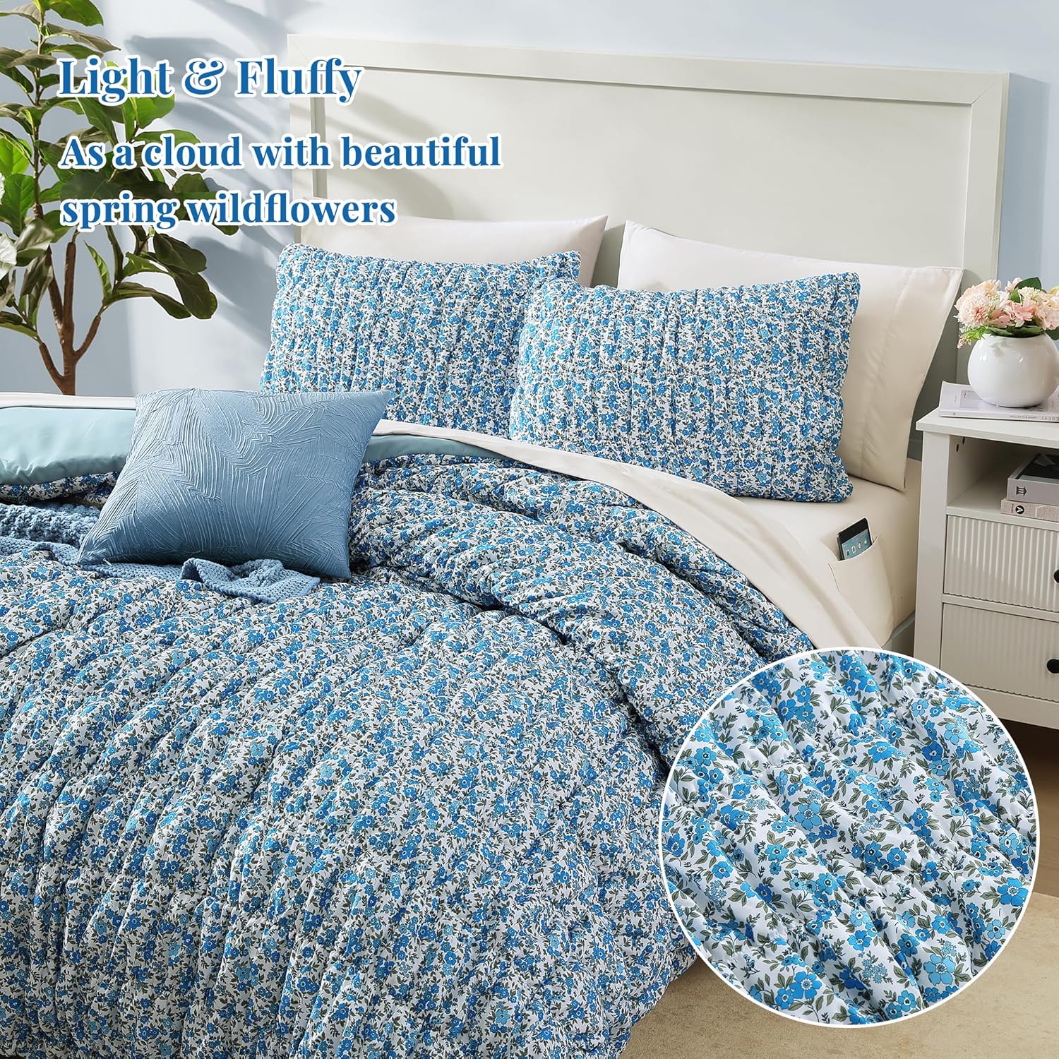 Amberspace Puff 7-piece Bed in a Bag Comforter Set with Sheets
