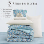 Amberspace Puff 7-piece Bed in a Bag Comforter Set with Sheets