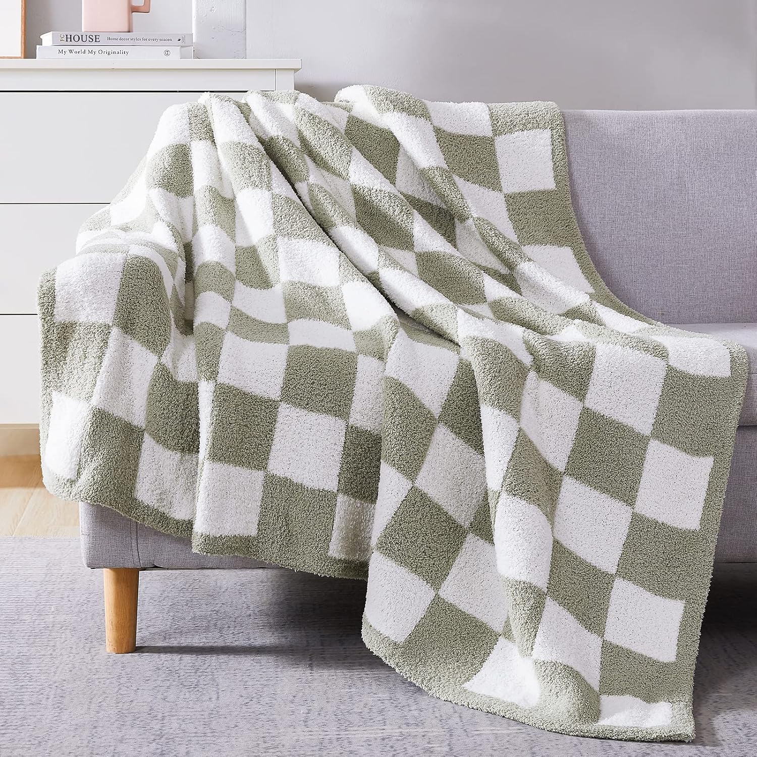 Amberspace Checkered Knit Throw