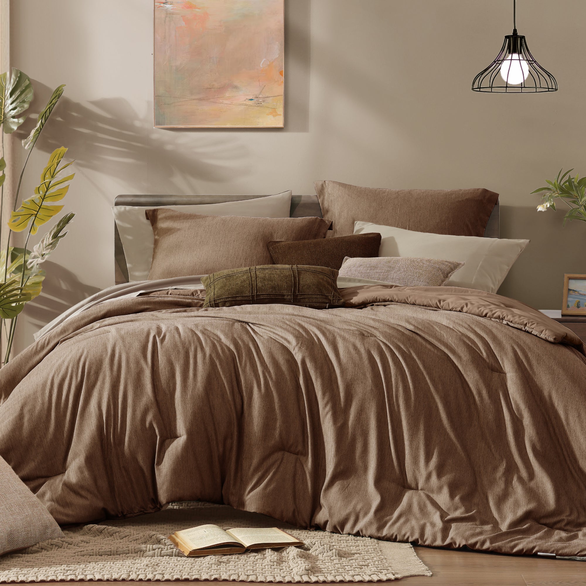 Amberspace Cationic Dyeing 7-piece Bed in a Bag Comforter Set with Sheets