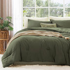 Amberspace Prewashed fabric 2/3-piece Bed in a Bag Comforter Set with Sheets