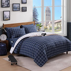 Amberspace Plaid Design Bed in a Bag Comforter Set with Sheets
