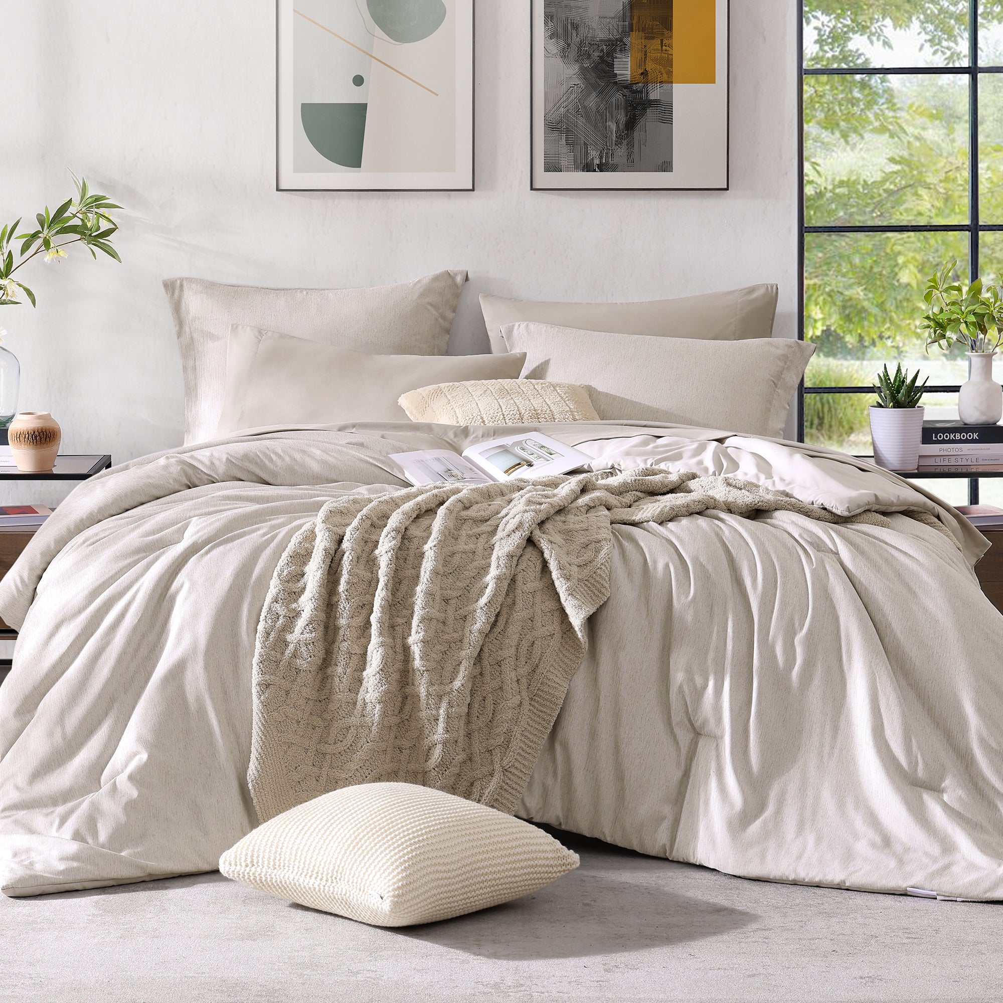 Amberspace Cationic Dyeing 7-piece Bed in a Bag Comforter Set with Sheets