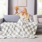 Amberspace Checkered Knit Throw