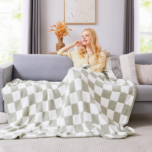 Amberspace Checkered Knit Throw