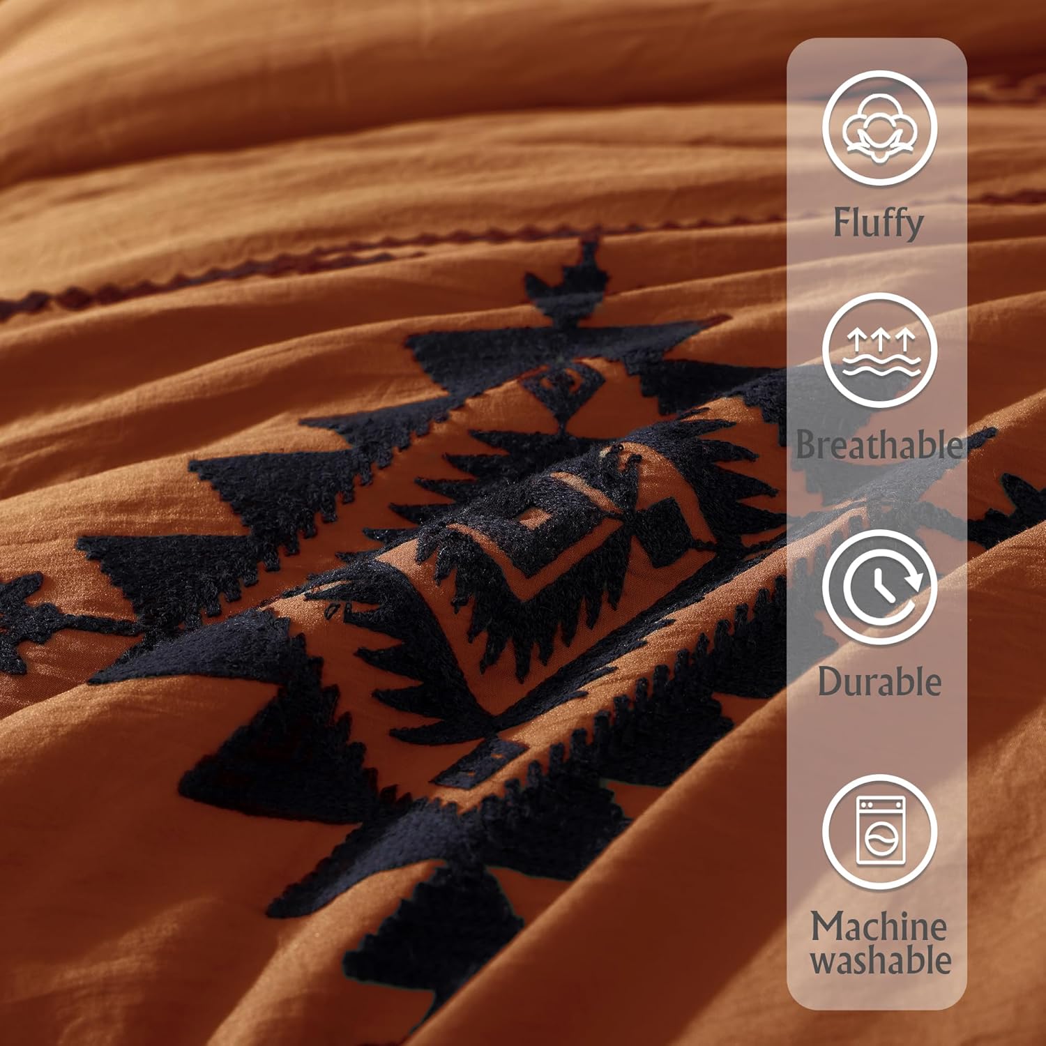 Amberspace Embroidery 7-piece Bed in a Bag Full Comforter Set with Sheets