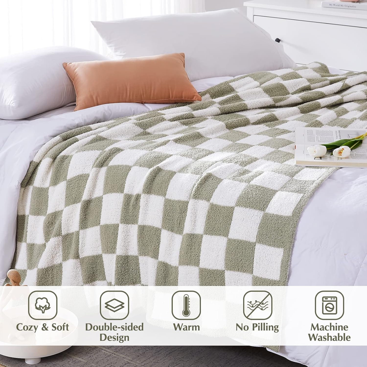 Amberspace Checkered Knit Throw