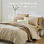 Amberspace Prewashed fabric 7-piece Bed in a Bag Comforter Set with Sheets