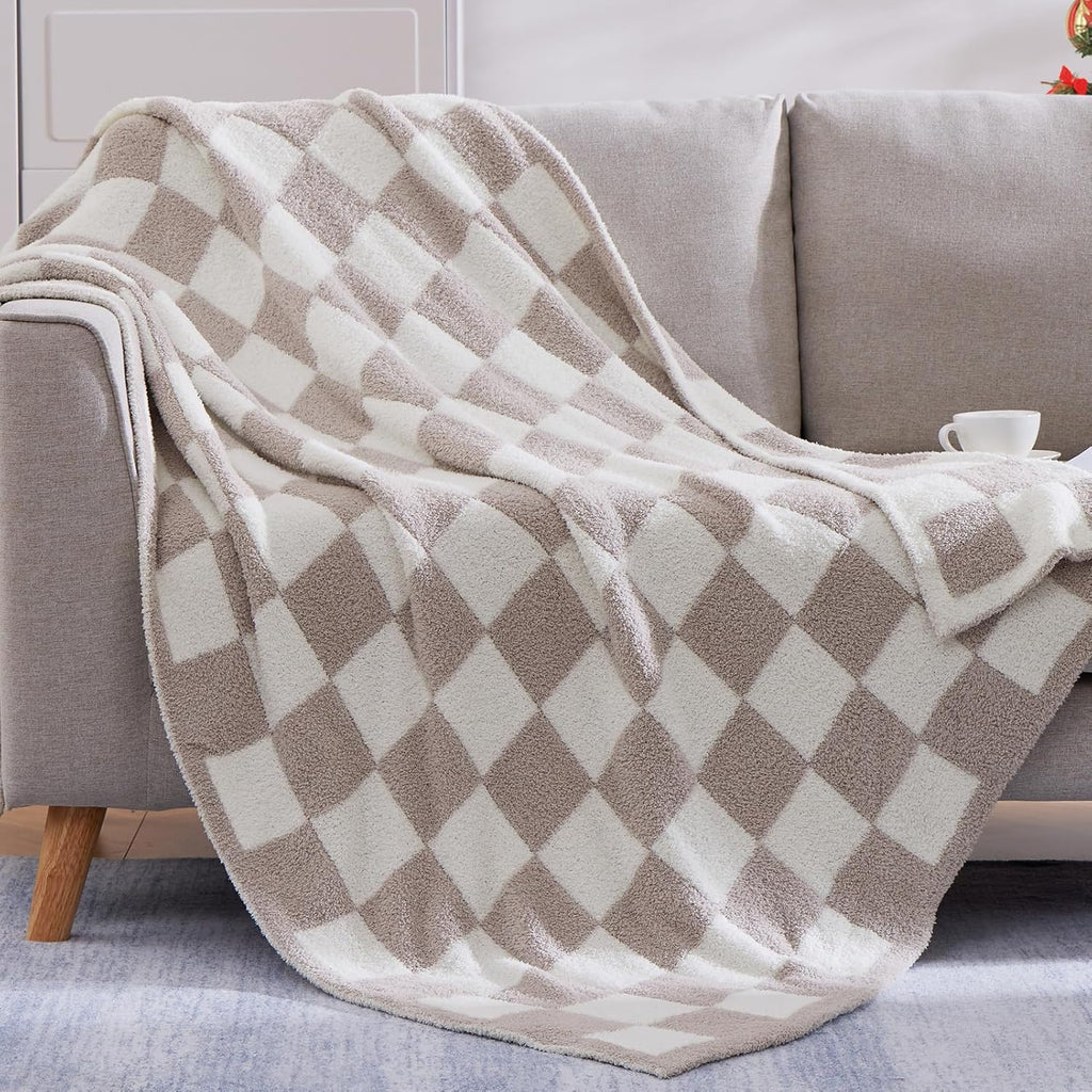 Amberspace Checkered Knit Throw