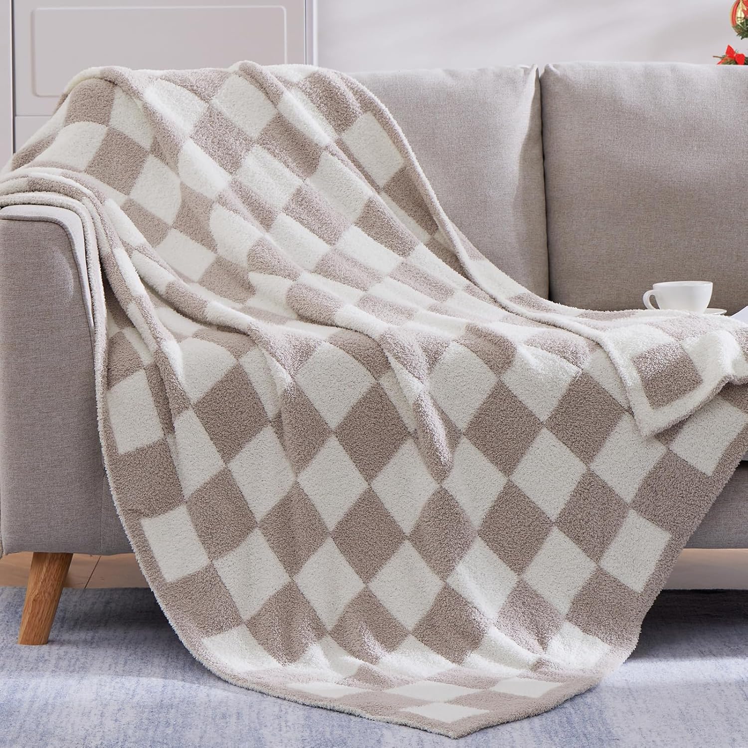 Amberspace Checkered Knit Throw