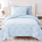Amberspace Diamond Bow Design 5/7-piece Bed in a Bag Comforter Set with Sheets