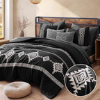 Amberspace Embroidery 7-piece Bed in a Bag Full Comforter Set with Sheets