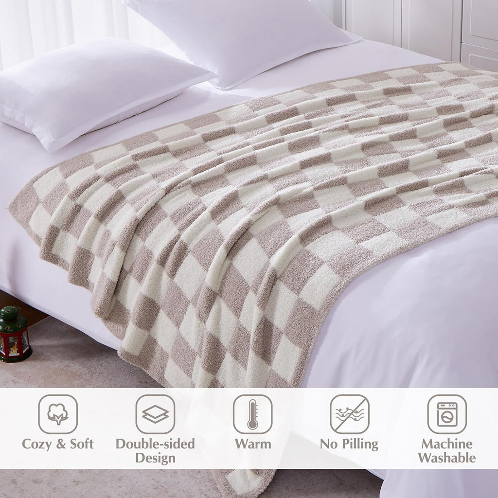 Amberspace Checkered Knit Throw