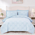 Amberspace Diamond Bow Design 5/7-piece Bed in a Bag Comforter Set with Sheets
