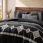 Amberspace Embroidery 7-piece Bed in a Bag Full Comforter Set with Sheets