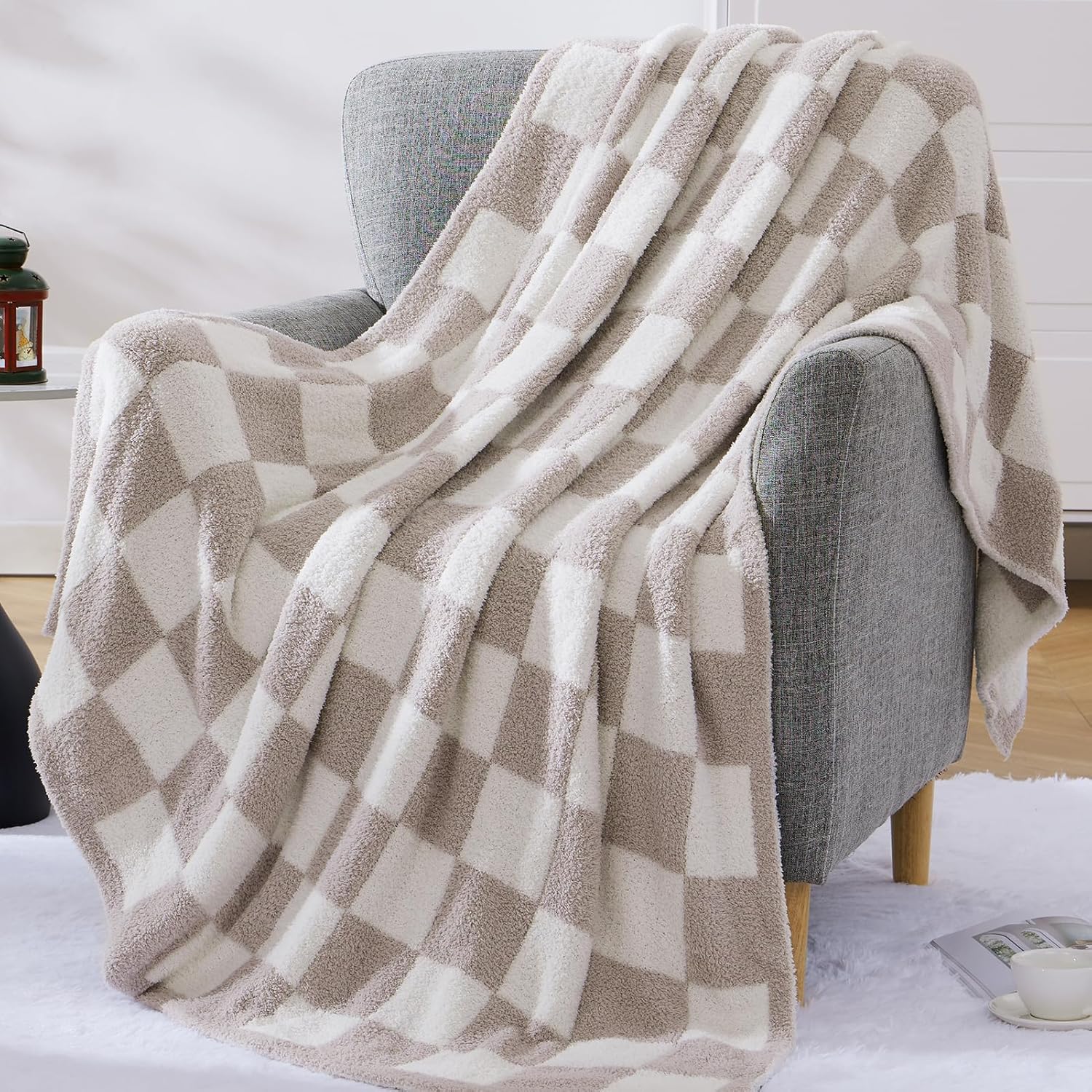 Amberspace Checkered Knit Throw