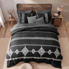 Amberspace Embroidery 7-piece Bed in a Bag Full Comforter Set with Sheets