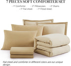 Amberspace Prewashed fabric 7-piece Bed in a Bag Comforter Set with Sheets