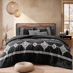 Amberspace Embroidery 7-piece Bed in a Bag Full Comforter Set with Sheets