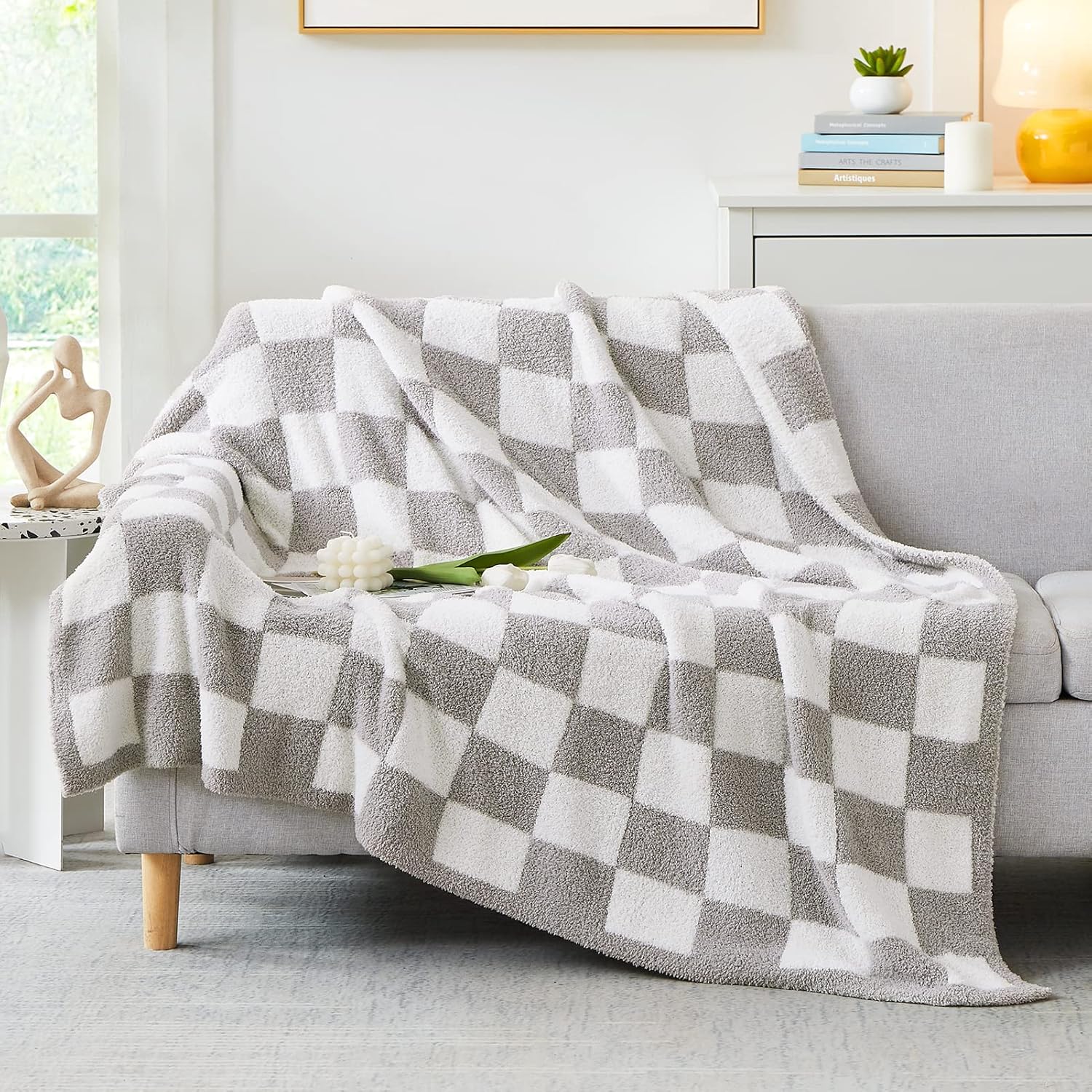 Amberspace Checkered Knit Throw