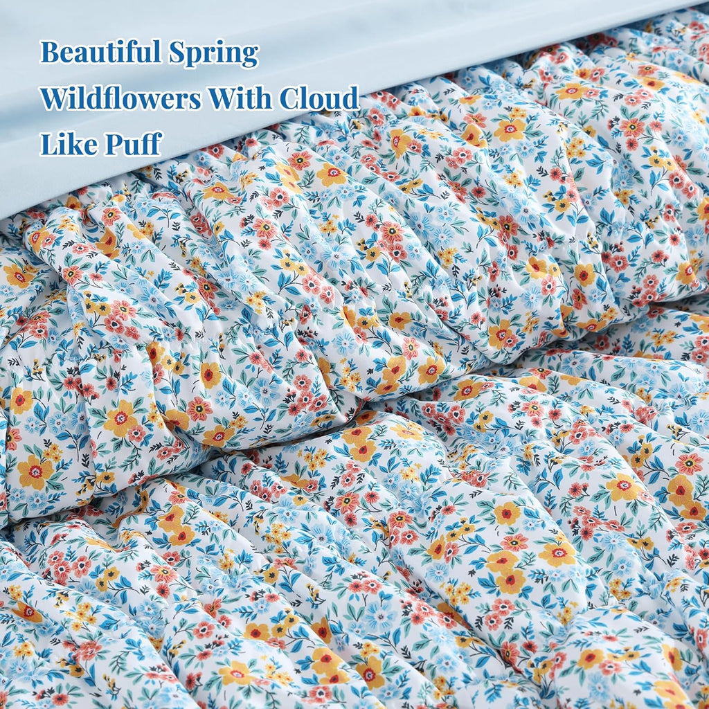 Amberspace Puff 7-piece Bed in a Bag Comforter Set with Sheets