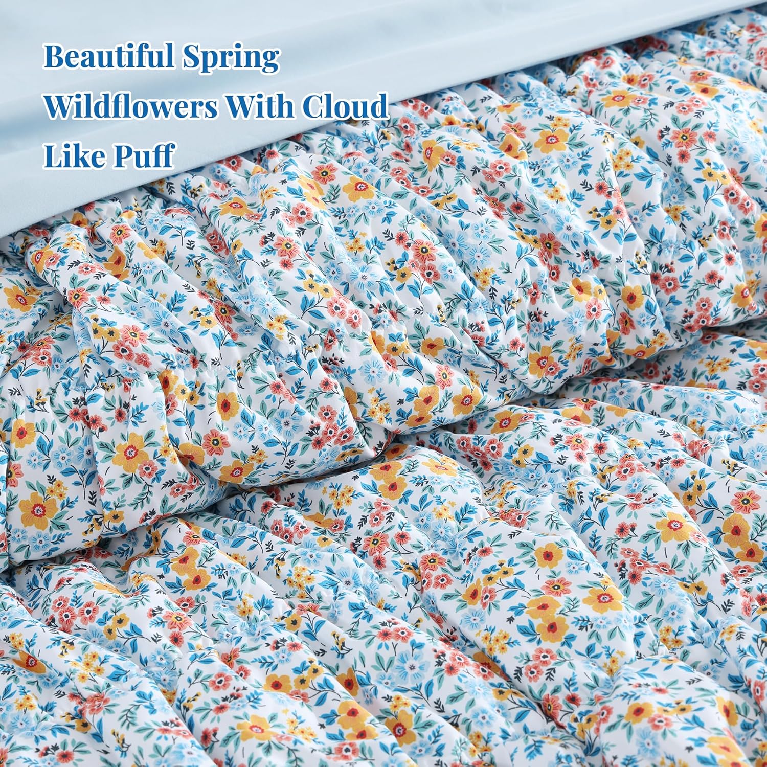 Amberspace Puff 7-piece Bed in a Bag Comforter Set with Sheets